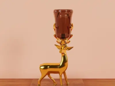 The Mystic Deer Candle Decor Low-poly 3D model