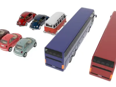 Vehicles pack Low-poly 3D model