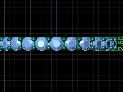 U Shaped Eternity Ring 2 point 6 mm stone size swiss 16 and EU56 3D print model