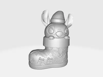 Cute Stitch Christmas Boot Ornament Holiday Decoration  3D print model