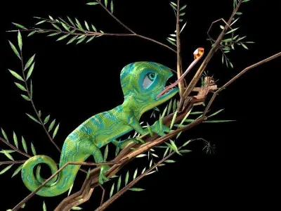 Chameleon Low-poly 3D model