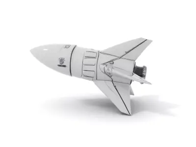 Sleek Silver Rocket model pack Low-poly 3D model