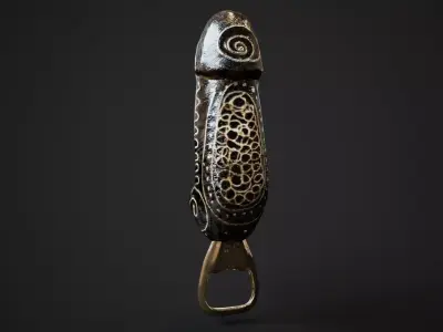 Balinese bottle opener Low-poly 3D model