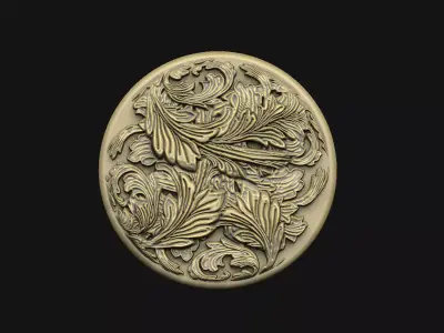 rococo style motif detail  3D print model