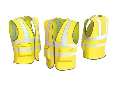 Realistic Worker Vest 006 Low-poly 3D model