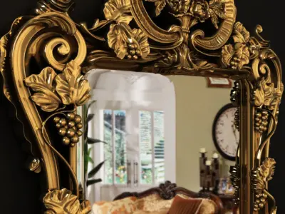 18th century Regence period giltwood mirror  3D model