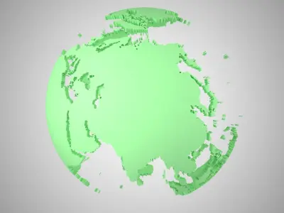 Globe Shell Light Green 3D model