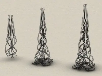 Parametric Tower Design in Grasshopper Rhino 3d model 3D model