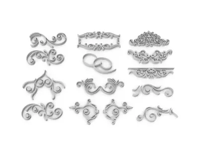 Ornate Swirls 04 Set  3D model