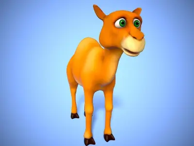 cartoon camel Low-poly 3D model