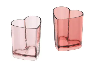 Fugural heart glass with hammer texture Free 3D model