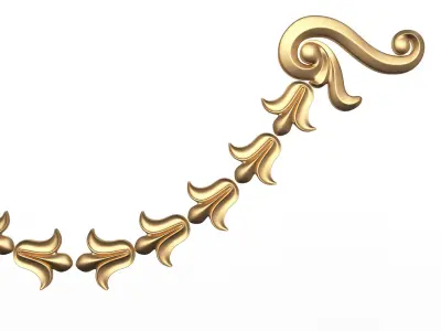 Carved Guirlande Onlay 03 Low-poly 3D model