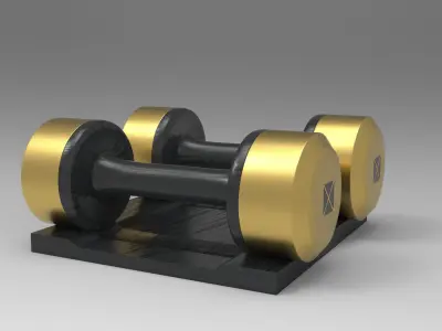 Hudy Dumbbell Low-poly 3D model