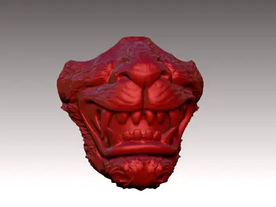 lion mas half face fantasy mask 3D print model