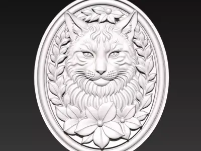 Cat Head Pendant A83 3D print model