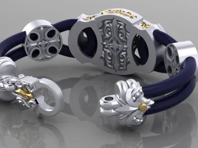 Bracelet with Skull 3D print model