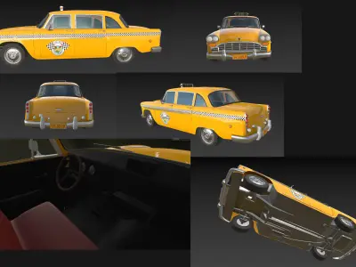 New York Retro Taxi Cab 3D model