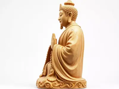 Golden Buddha Statue model pack Low-poly 3D model