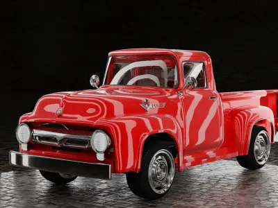 F-100 1956 truck 3D print model