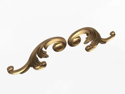 Corner Carved Decoration CNC 03 Low-poly 3D model