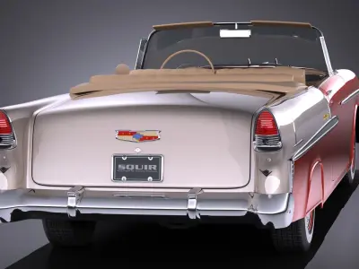 Chevrolet Bel Air 1955 Convertible VRAY 3D model