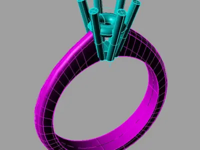 Classic Solitaire Engagement ring Anello solitario Sl74 3D print 3D print model