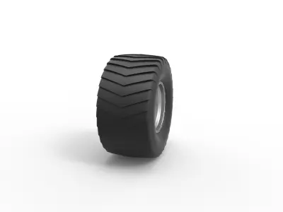 Wheel from Pulling truck 2 Scale 1 to 25 3D print model