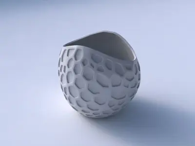 Bowl compressed 3 with organic dents 3D print model