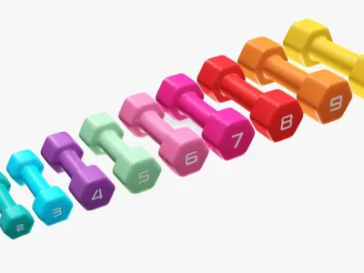 Dumbbells hexagonal 3D model