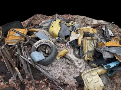 car trash parts debris pile photogrammetry part1 Low-poly 3D model