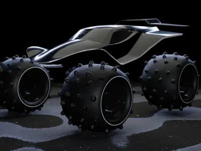 Mini MonsterTruck Low-poly 3D model