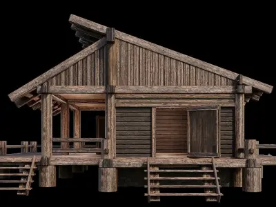Medieval Houses 16 - 4K Textures Game Ready Low-poly 3D model