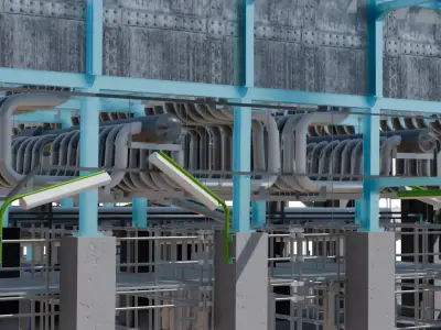 Engineering Model of Reformer Equipment in Oil and Gas Plant 3D model