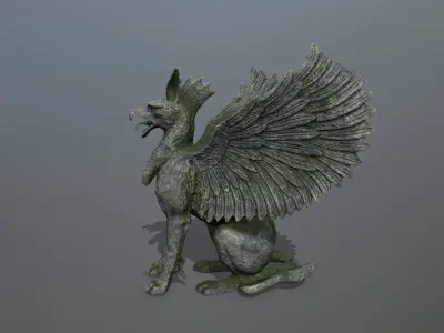 Statue Creature Low-poly 3D model