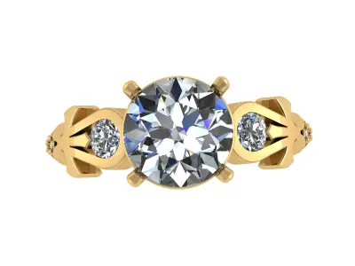 Engagement ring 3D print model