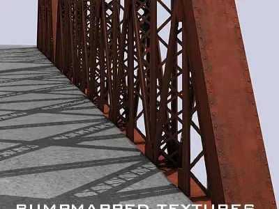 Steel truss bridge Low-poly 3D model