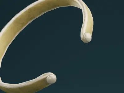 Golden Bangle Low-poly 3D model