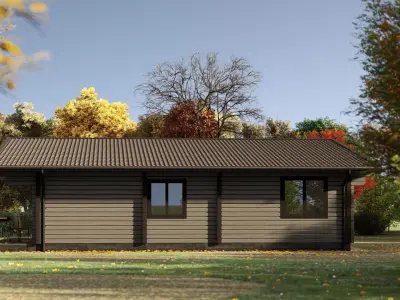 3D model of a wooden house for one bedroom 3D model