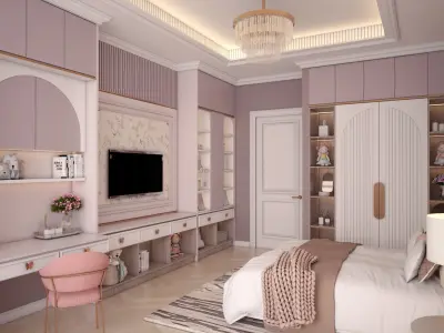 Female Teenager Bedroom 3D model