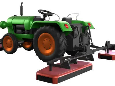 Tractor Grass Mower 3D model