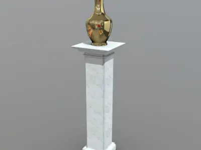 Pedestal with Vase Low-poly 3D model