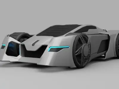 sci-fi car  3D model by BlenderZone