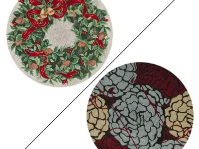 Round Rug Set 118 3D model