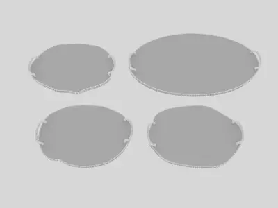 3D wooden trays model Low-poly 3D model