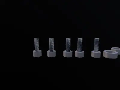 Nut Bolts Low-poly 3D model