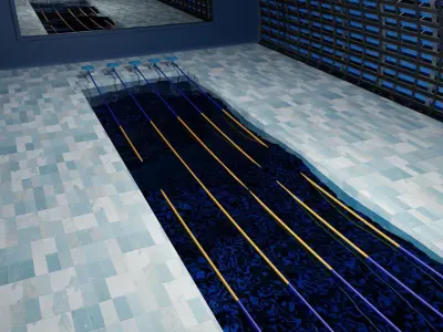 Swim Stadion-Stadium pool-Arena pool Low-poly 3D model