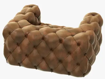 Restoration Hardware Soho Tufted Leather Chair 3D model