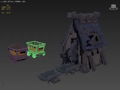 Mine 3D model Low-poly 3D model