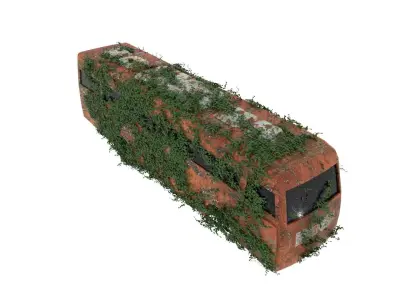 Damaged Rusted Bus 3D model