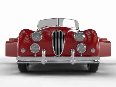 Jaguar XK140 1954 HQ interior 3D model